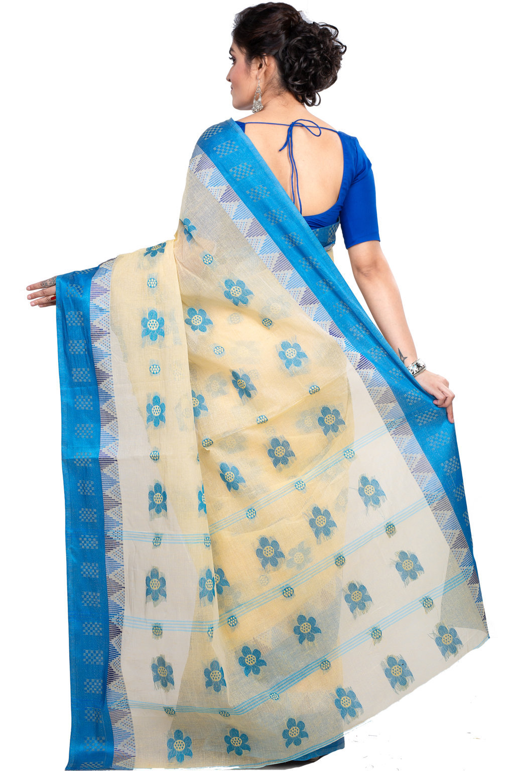 Sky Blue Pure Cotton Palasful Tant Saree (897)